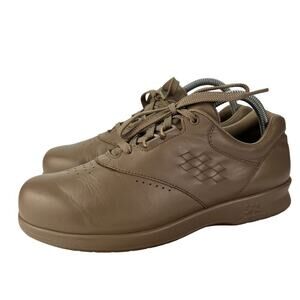 SAS Free Time Leather‎ Diabetic Walking Shoes Beige Lace Up Women's Size 8.5M